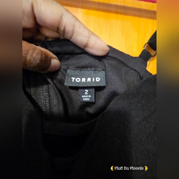 Torrid Peplum Bengaline Ladder Detail Cami - 2 Black - Picture 2 of 3